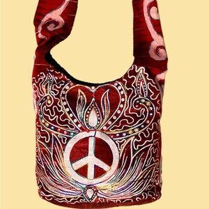 Gypsy Rose Perpetual Peace AARI Embroidered Cotton Baba Bag Crossover Shoulder
